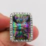 Brand New 18ct White Gold Mystic Topaz & Diamond Cocktail Ring Image 4