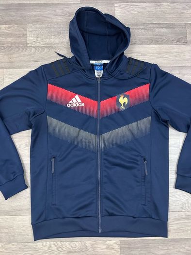 Adidas France Rugby Hoodie Jacket Mens Large