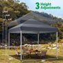 Pop Up Gazebo 3m x 3m - Instant Setup Portable Gazebo with Carry bag, 4 Sandbags and 8 Stakes for Outdoor Events, Parties & Camping - Dark Grey Image 4