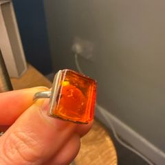 Silver gem ring