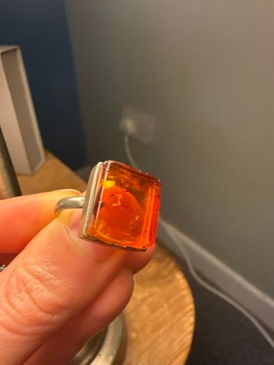 Silver gem ring