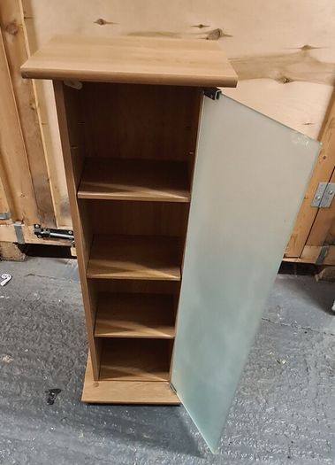 Stylish Tall Cabinet / Shelving Unit with Frosted Glass Door
