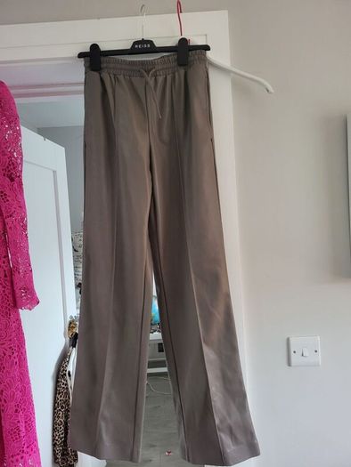 leather look mink trousers - reduced
