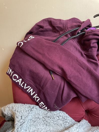 Plum Calvin Klein cropped hoody