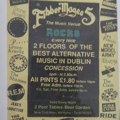 Genuine Fibber Magees flyer from 1994, framed