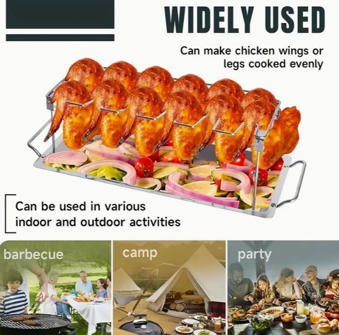 Stainless Steel Chicken Leg & Wing Rack for BBQ, Smoker, Oven, new, unopened.