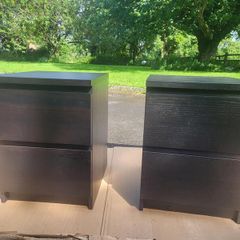 2 Black Bedside Lockers (Ikea)