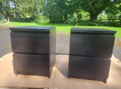 2 Black Bedside Lockers (Ikea)