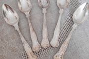 Silver plated 5 dessert spoons Kings pattern