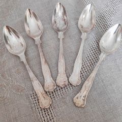 Silver plated 5 dessert spoons Kings pattern
