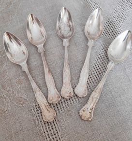 Silver plated 5 dessert spoons Kings pattern