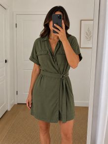zara summer wrap effect dress