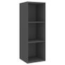 3 Piece TV Cabinet Set Grey Chipboard Image 2