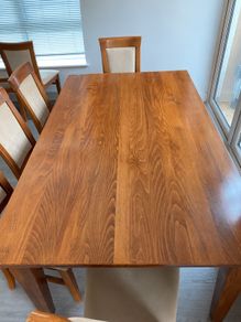 Solid Hardwood Dining Table with 8 Chairs & Traditional Kitchen Dresser