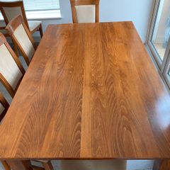 Solid Hardwood Dining Table with 8 Chairs & Traditional Kitchen Dresser