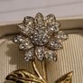 1980's Gold Plated Flower Brooch Image 4