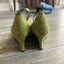 Green Suede Wedge Heels Made in Spain Size 37 Image 2