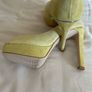 Faith Lime Green Suede open toe platform shoes Image 3