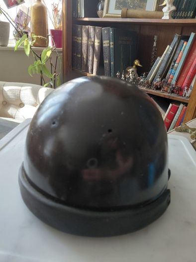 Antique French half shell motorcycle helmet by Geno Paris France