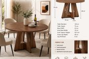 Elegant 120cm Round Walnut Dining Table