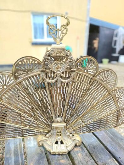 1960/70s Brass Peacock Firescreen