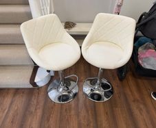 2 White Bar Stools