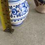 Collection of 4 vintage decorative ceramic pottery vases ,Fuchsia Design bud vase handcrafted ceramic item signed by the artist "Moses" from Cyprus 18.00 e. Wedgwood collection wild strawberry bud vase12.00 E. Vase blue 11 cm blue design Modra majolica sp Image 8