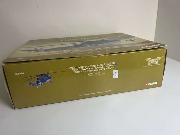 Corgi 1/72 Westland Sea King HAS2 825 NAS Falklands War 20th Anniversary AA33401 Diecast Model Helicopter Plane