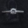 Vintage French 9ct White Gold Solitaire Ring Image 6
