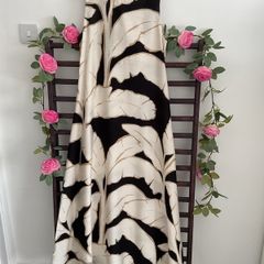 Black and cream patterned long dress summer 10/12