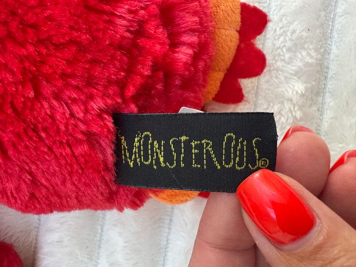 Keel Toys Monsterous Bullseye Plush Red Monster Striped Horns Halloween Used Please look at the pictures