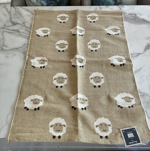 Brand-new Beige Sheep Printed Rug 60x90cm