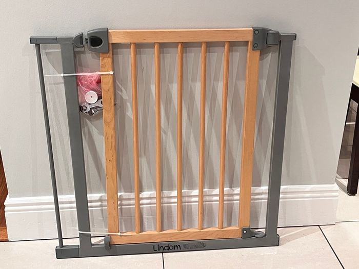 Stair Baby Safety Gate - by Lindam in beech and metal finish