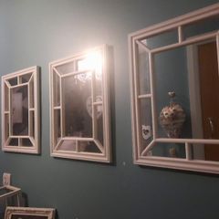 3 window style white mirrors