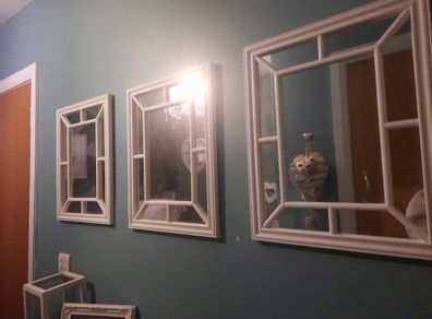 3 window style white mirrors
