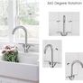 NEW SALE | Kitchen Sink Mixer Taps Monobloc Swivel Spout Chrome Brass Dual Lever with Hoses Image 4