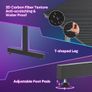 Small Gaming Desk 106.6 CM LED Computer Desk with Monitor Stand Gamer Workstation with Cup Holder & Headset Hooks for Home Office Bedroom Small Space Image 5