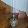 Antique French large oil lamp brass base works Image 3