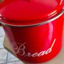 Judge Enamel Large Bread Bin Crock Style Red 25 cm tall. Image 6