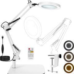 Magnifying Glass 10X Desk Lamp with Light