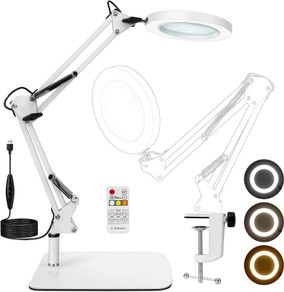 Magnifying Glass 10X Desk Lamp with Light