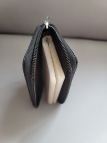 Black Genuine Leather Credit Card Holder ID Business Card Case Purse Wallet for Men & Women Like New 26 slots