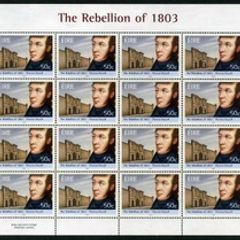 2003 Ireland Centenary of 1803 Rebellion Commemorative Stamp Sheetlet Plate 1A1A1A1A  Mint Never Hinged (MNH)