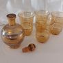 Fabulous Vintage Retro Mid-Century-Modern Small Pale Pink Glass Decanter with Gold and Silver Gilt Banding in a Lovely Spherical Shape, Irice, Czechoslovakia Image 10