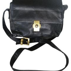 Perlina  New York Burse Black Genuine Leather Shoulder Bag Postage included