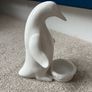 White Ceramic Penguin Tealight Holder Image 3