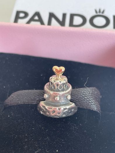 Pandora Two Tone Celebration Cake with 14k Gold Heart