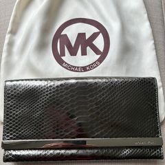 Michael Kors metallic snakeskin effect clutch bag