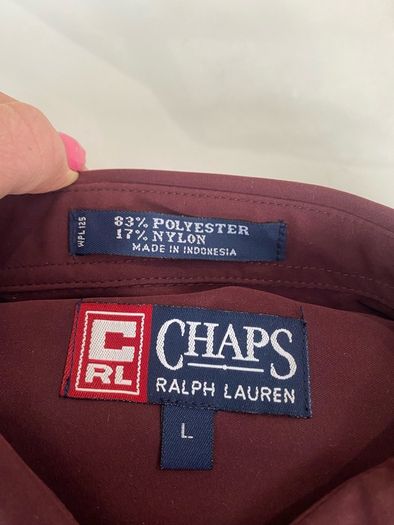 New Ralph Lauren Chaps Burgundy Red Shirt L