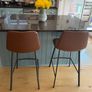 Retro Cognac Counter Bar Stools x 2 Image 2